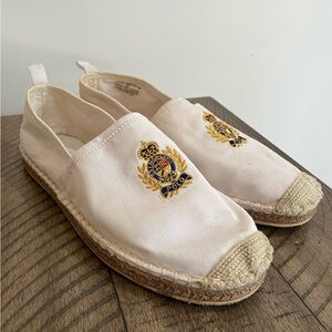 Polo Ralph Lauren Barron Crest Espadrilles Casual Shoes Men’s Size 9D White NICE